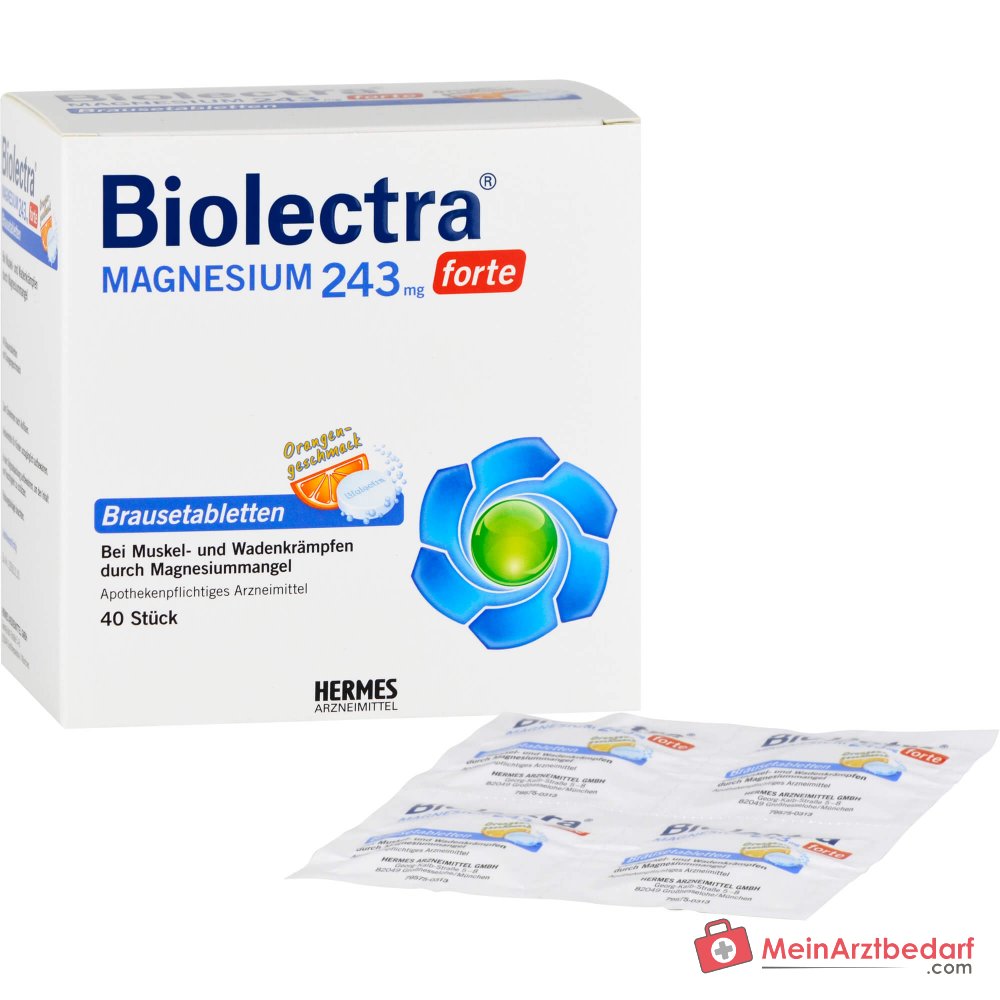 Biolectra Magnesium Magnesiumoxid Brausetabletten Orangengeschmack 243 mg, 40 St..