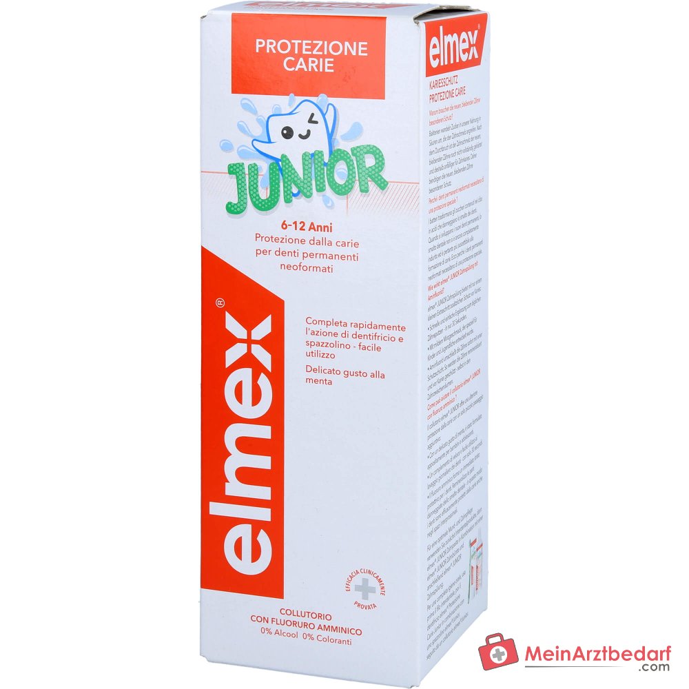 elmex Junior Zahnspülung Aminfluorid / Natriumfluorid Mundspülung, 400 ml.