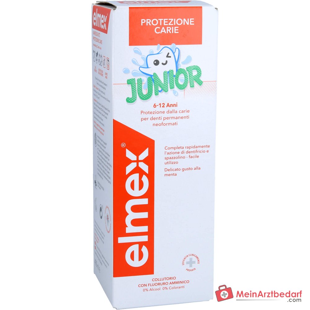 elmex Junior Zahnspülung Aminfluorid / Natriumfluorid Mundspülung, 400 ml.