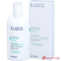 Eubos Sensitive Dusch & Creme Thermalwasser / Panthenol / Pflegende Lipide Emulsion, 200 ml.
