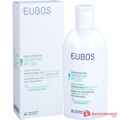Eubos Sensitive Dusch & Creme Thermalwasser / Panthenol / Pflegende Lipide Emulsion, 200 ml.