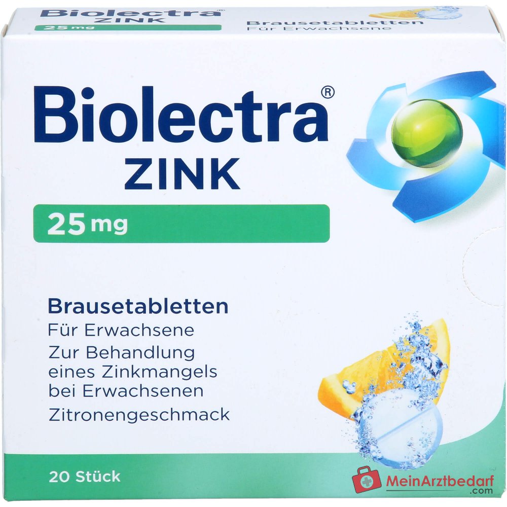 Biolectra Zink Zinksulfat Brausetabletten 25 mg, 20 St..