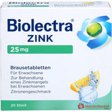 Biolectra Zink Zinksulfat Brausetabletten 25 mg, 20 St..