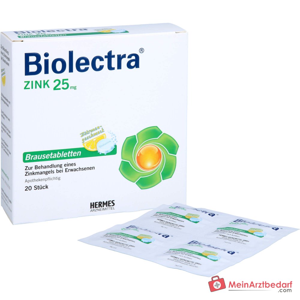 Biolectra Zink Zinksulfat Brausetabletten 25 mg, 20 St..