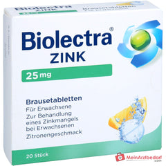Biolectra Zink Zinksulfat Brausetabletten 25 mg, 20 St..
