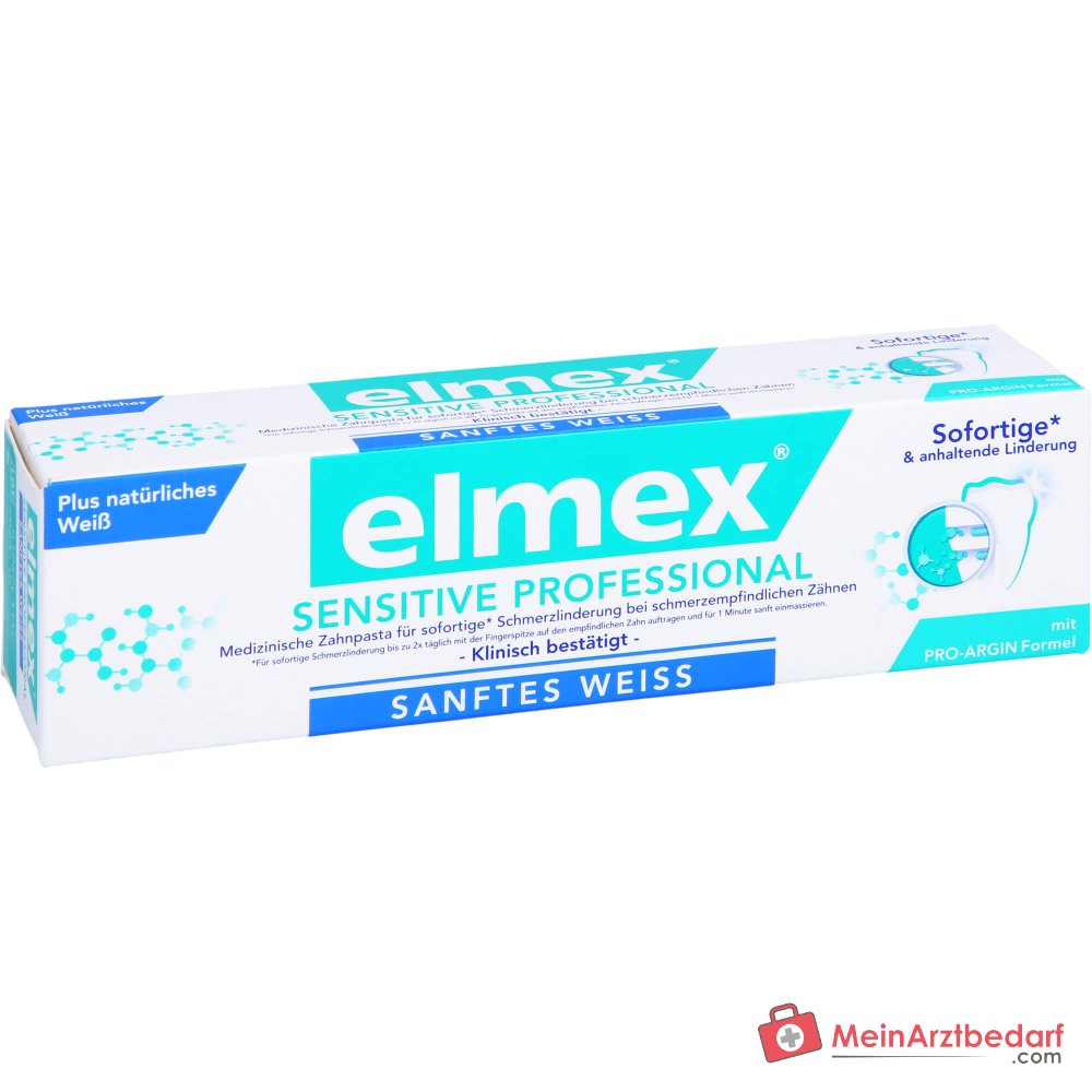 elmex Sensitive Professional plus sanftes Weiß Arginin / Natriummonofluorphosphat Zahnpasta, 75 ml.
