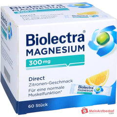 Biolectra Magnesium 300 mg Direct Magnesiumoxid Micro-Pellets Zitrone, 60 Sticks.