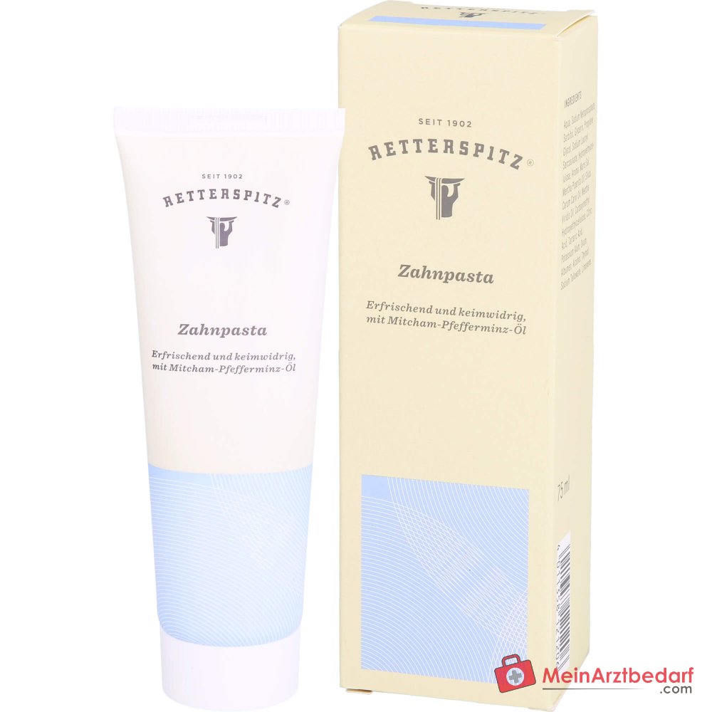 Retterspitz Zahnpasta mit Pfefferminzöl und Meersalz, 75 ml.