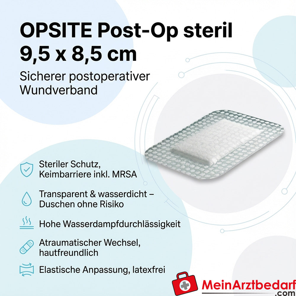 OPSITE Post-Op steril Wundverband 9,5 x 8,5 cm 5 Stück