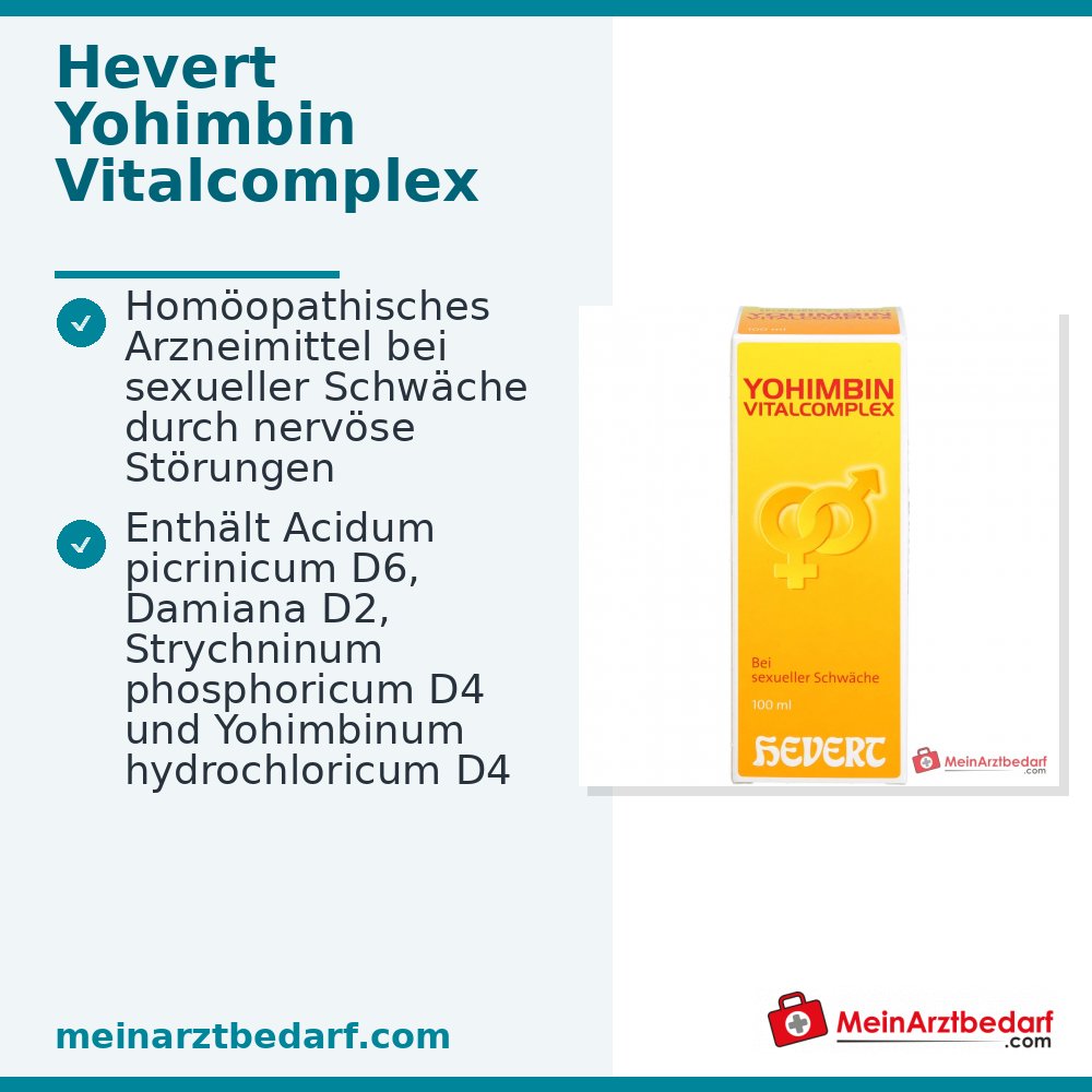 Hevert Yohimbin Vitalcomplex Acidum picrinicum / Damiana / Strychninum phosphoricum / Yohimbinum hydrochloricum Tropfen, 200 ml