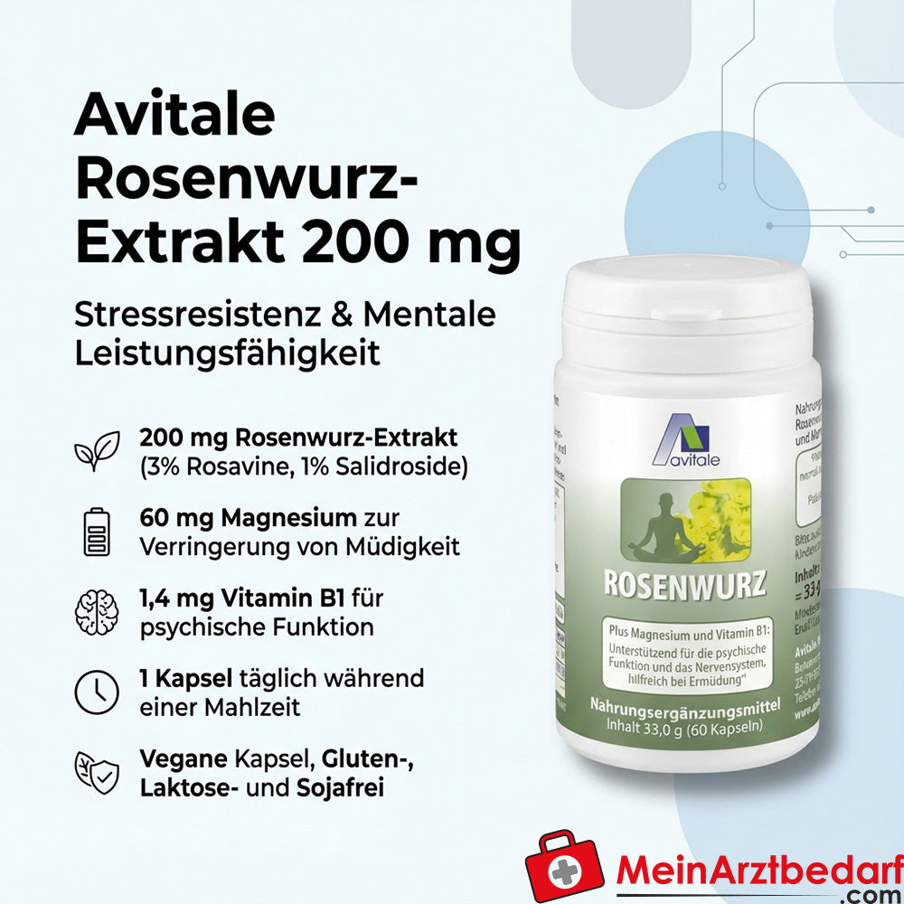 Avitale Rosenwurz-Extrakt 200 mg Kapseln 60 Stück