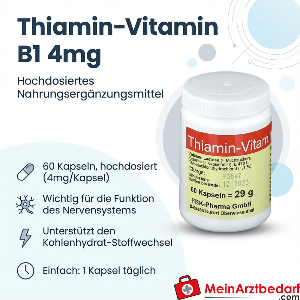 Tiamina witamina B1 4 mg kapsułki 60 kapsułek