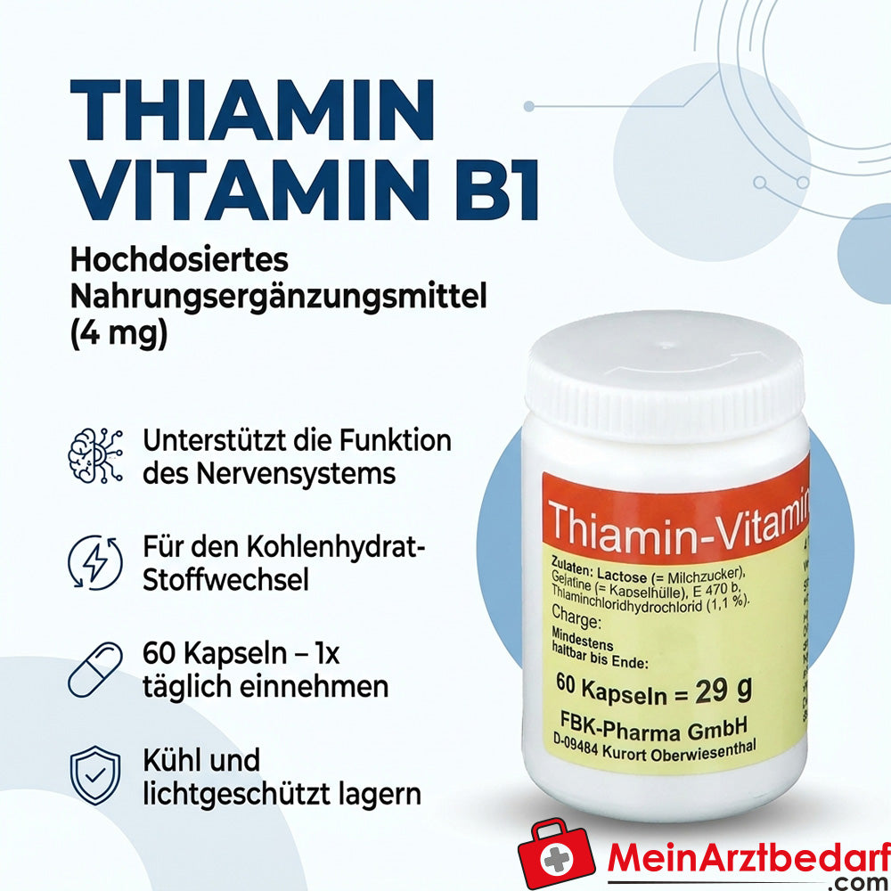 Tiamina witamina B1 4 mg kapsułki 60 kapsułek