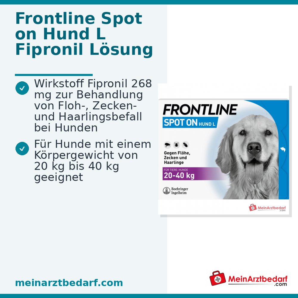 Frontline Spot On Hund 20–40 kg Fipronil Pipetten 3 Stück