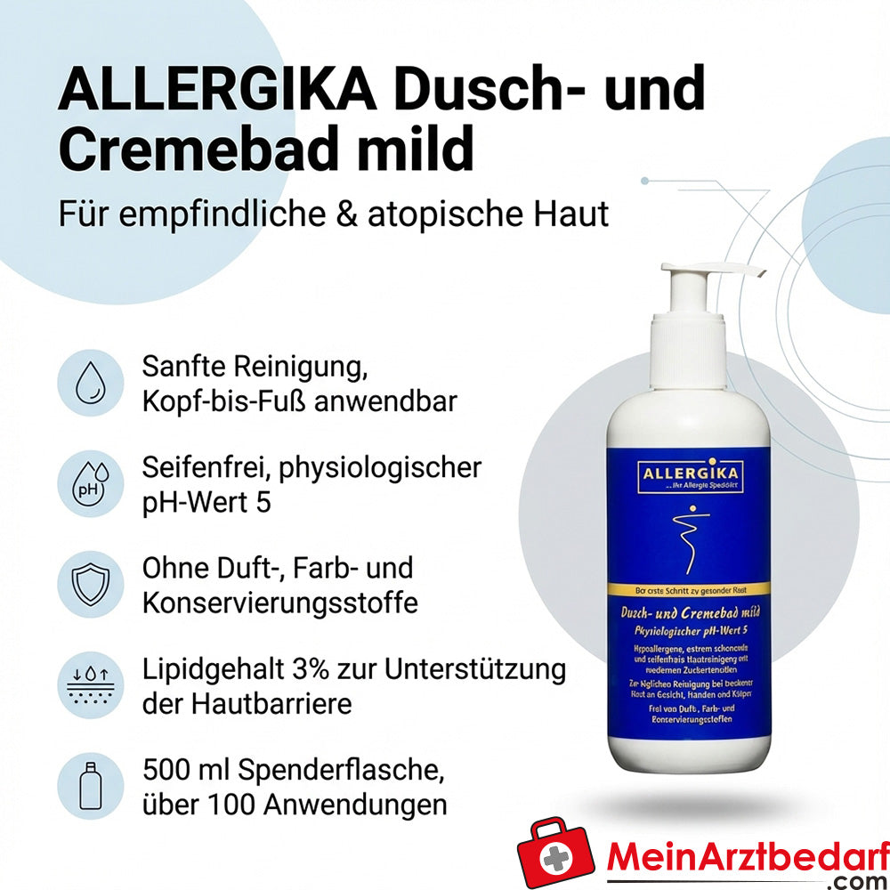 ALLERGIKA Dusch- und Cremebad mild 500 ml für empfindliche Haut