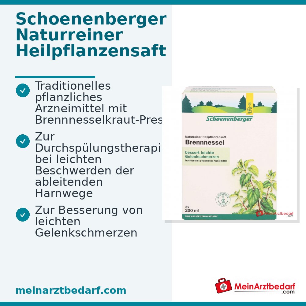 Schoenenberger Succo Naturale di Piante Medicinali Ortica Succo di Ortica, 200 ml