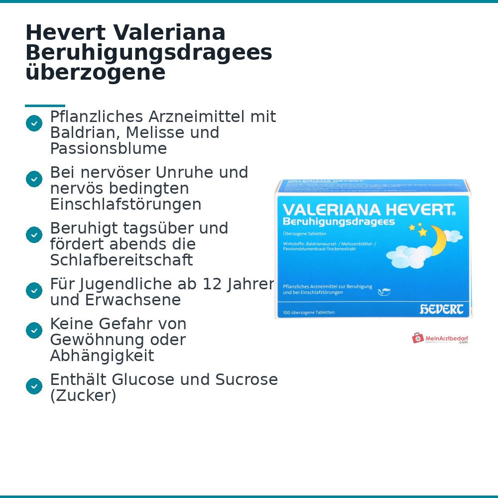 Hevert Valeriana Beruhigungsdragees überzogene Tabletten, 100 Stück