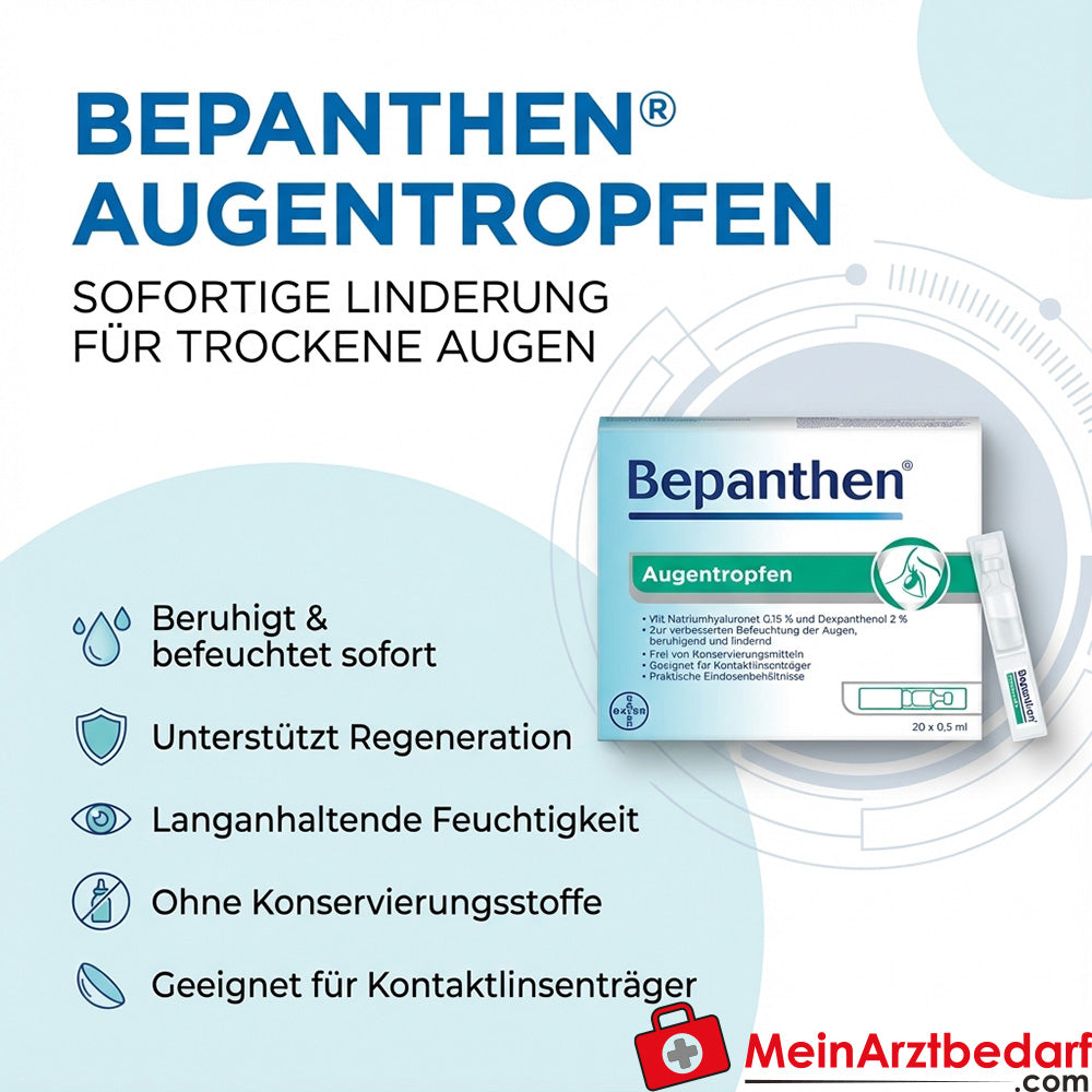 Bepanthen Collyre Dexpanthénol 10 mg, acide hyaluronique 0,75 mg, 10 ml