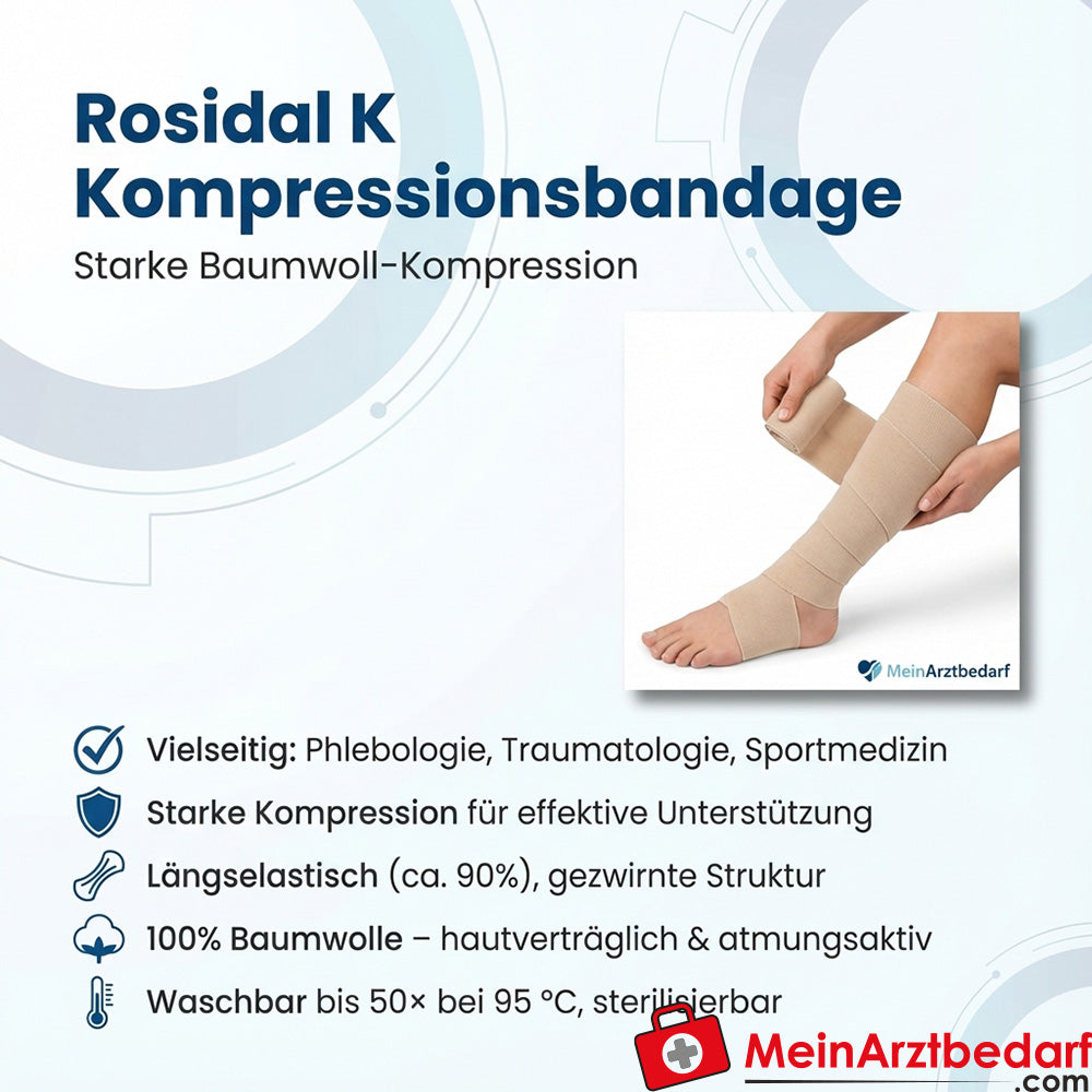 Bandaż uciskowy Rosidal K 10 cm x 5 m bawełna