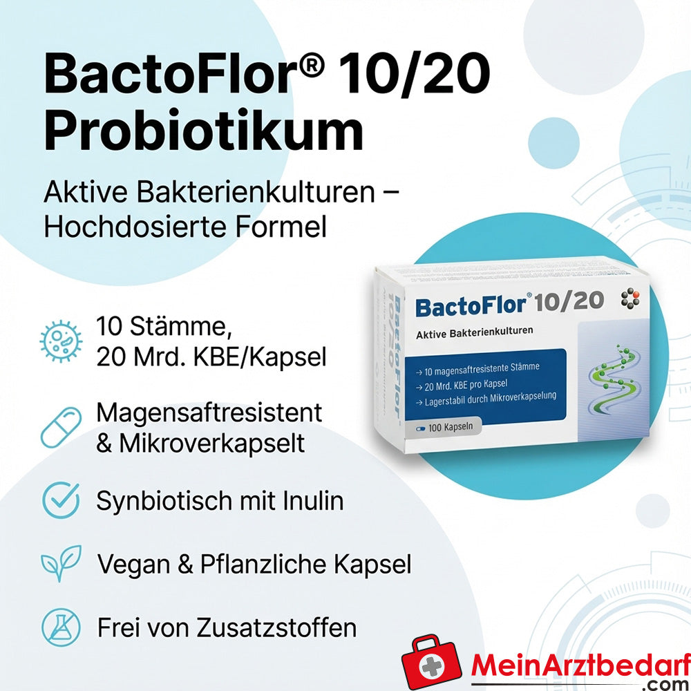 BactoFlor 10/20 Probiotikum 10 Stämme 20 Mrd. KBE Kapseln 100 St.