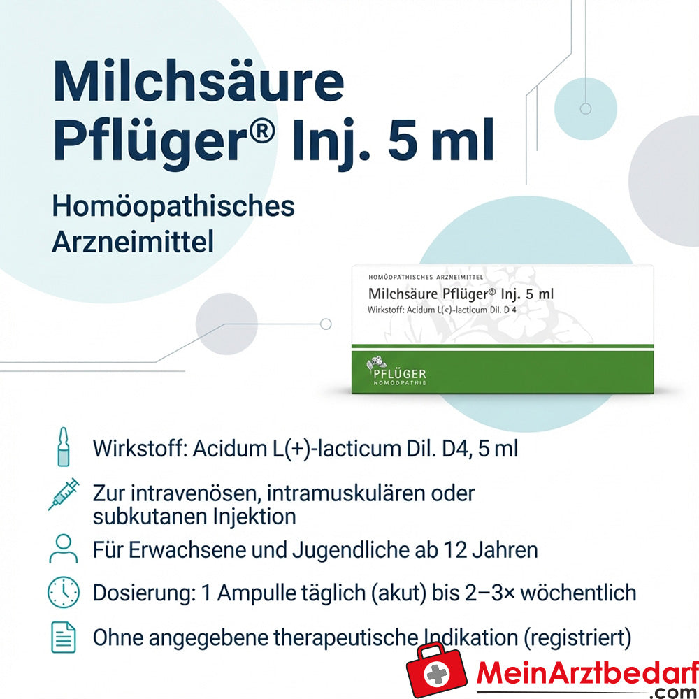 Pflüger Ácido Láctico Inj. Acidum L(+)-lacticum D4 inyección ampolla 5 ml