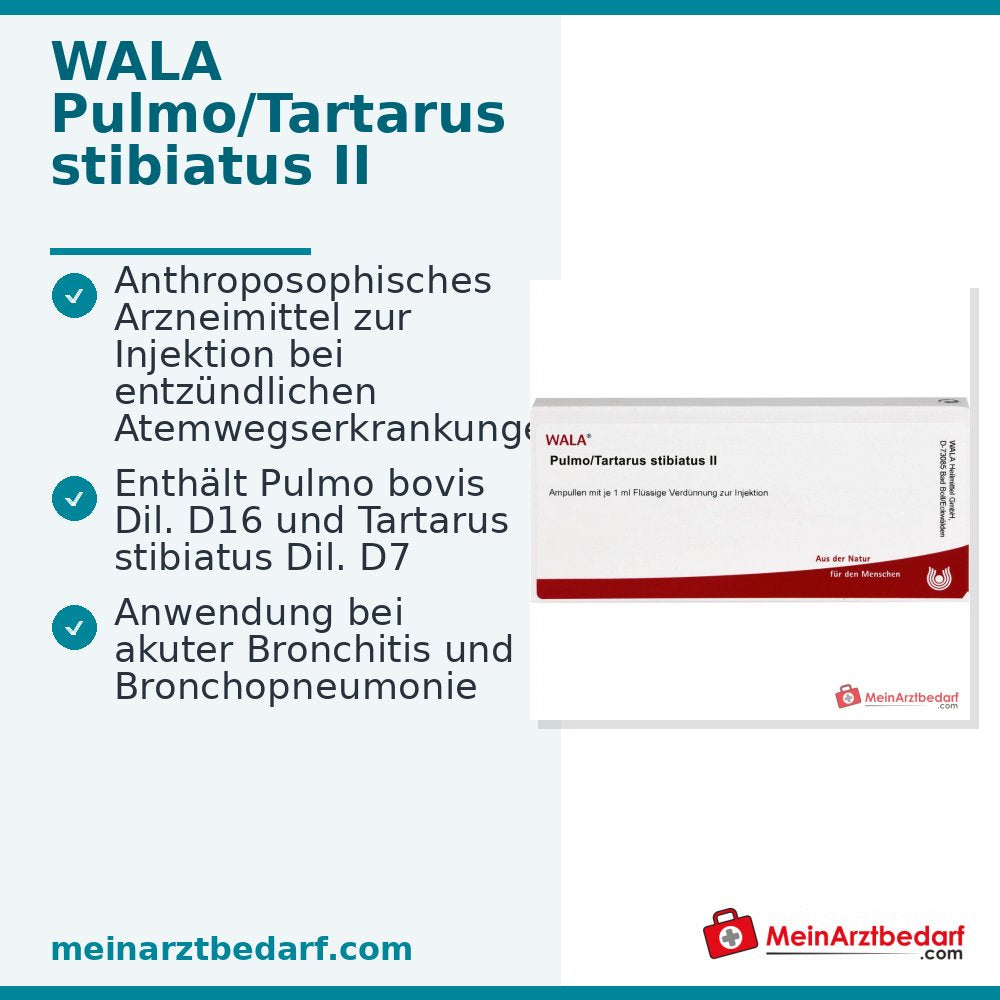WALA Pulmo/Tartarus stibiatus II ampoules, 10 x 1 ml