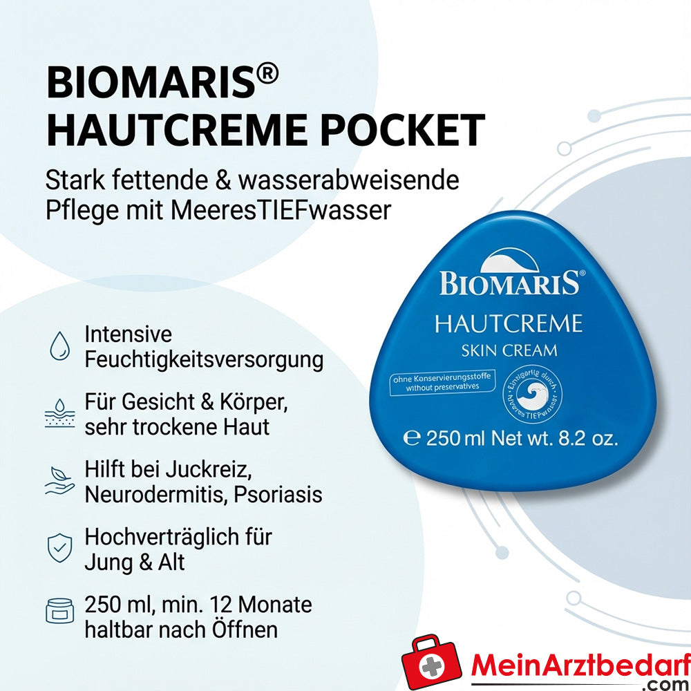 BIOMARIS Crema Pelle Tasca altamente grassa con crema marineTIEFwater 250 ml