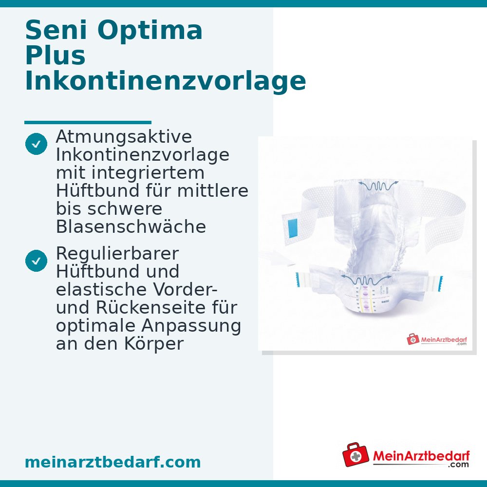Imbottitura per incontinenza Seni Optima Plus M Fascia in vita Capacità di assorbimento 2.600 ml