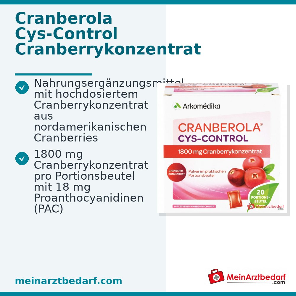 Cranberola Cys Control polvere 1800 mg di mirtillo rosso (18 mg di PAC) 20 x 5 g