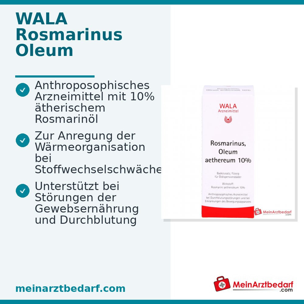WALA Rosmarinus Oleum aethereum 10% Rosmarinöl Badezusatz, 100 ml