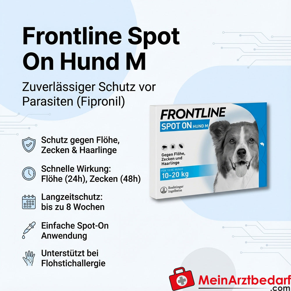 Frontline Spot On Fipronil Pipetten 6 Stück für Hunde 2–40 kg
