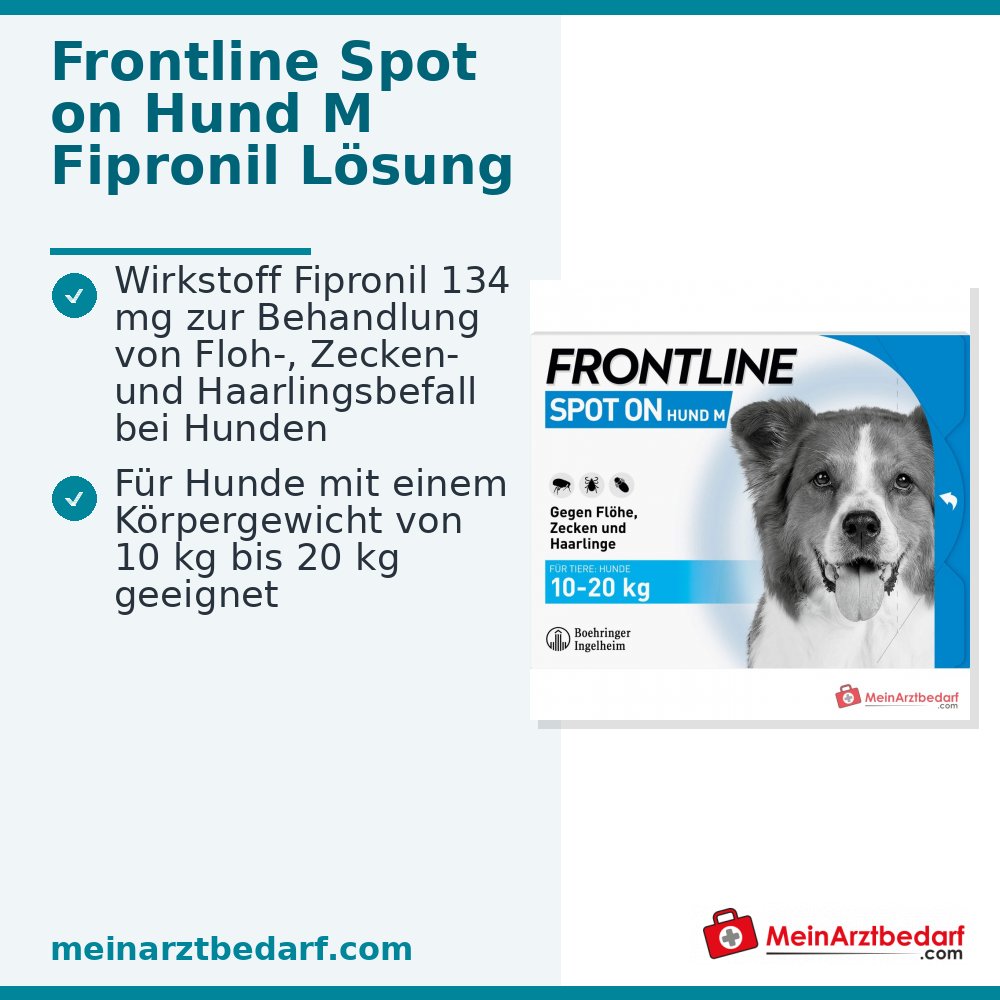 Frontline Spot On Fipronil Pipetten 6 Stück für Hunde 2–40 kg