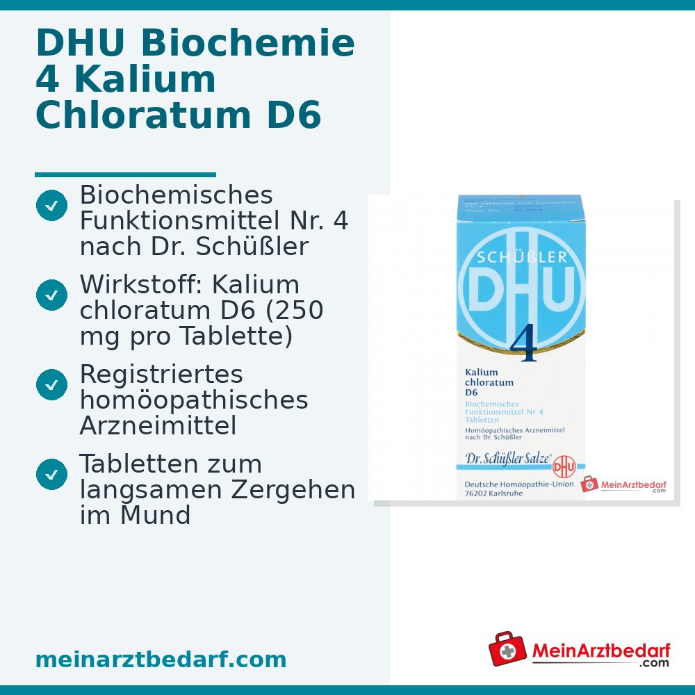 DHU Biochemie 4 Kalium Chloratum D6 Tabletten, 200 st.