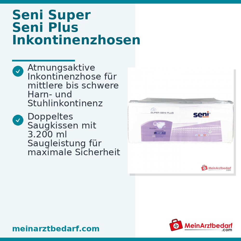 Super Seni Plus jednorazowe pieluchomajtki dla osób z ciężką inkontynencją rozmiar L