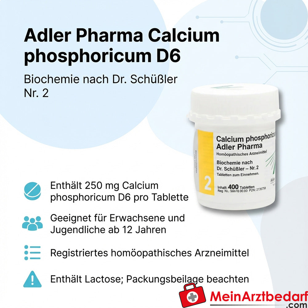 Adler Pharma Calcio fosfórico D6 250 mg comprimidos Bioquímica nº 2