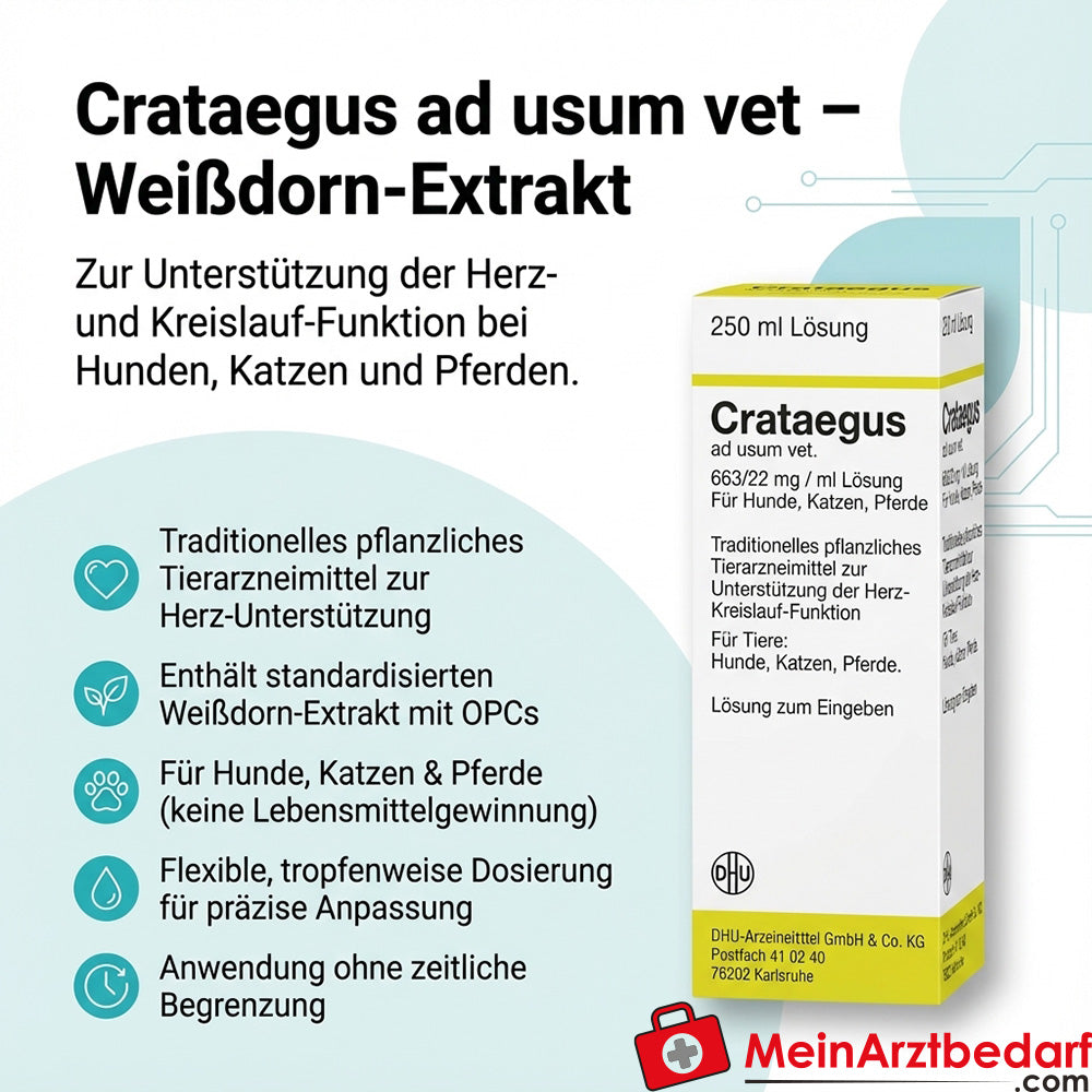 Crataegus ad usum vet estratto di biancospino gocce 250 ml per cani gatti cavalli