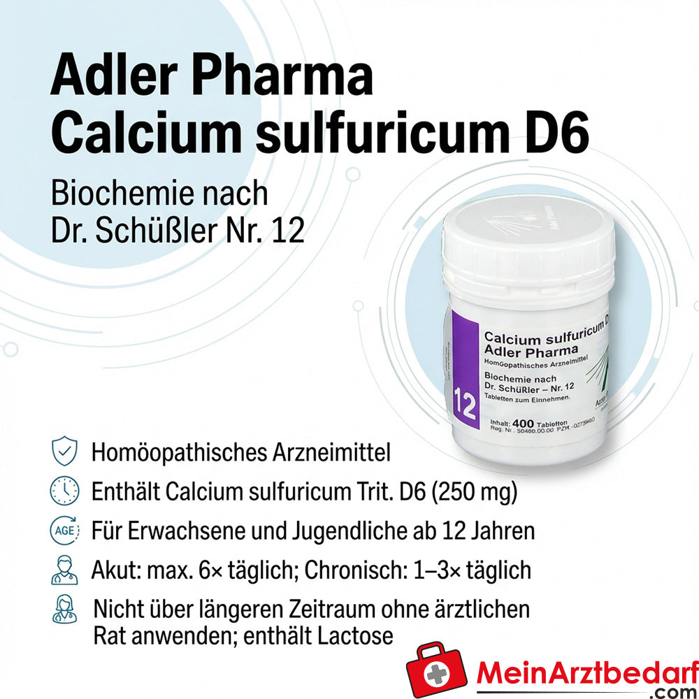 Adler Pharma Calcio sulfurico D6 250 mg compresse