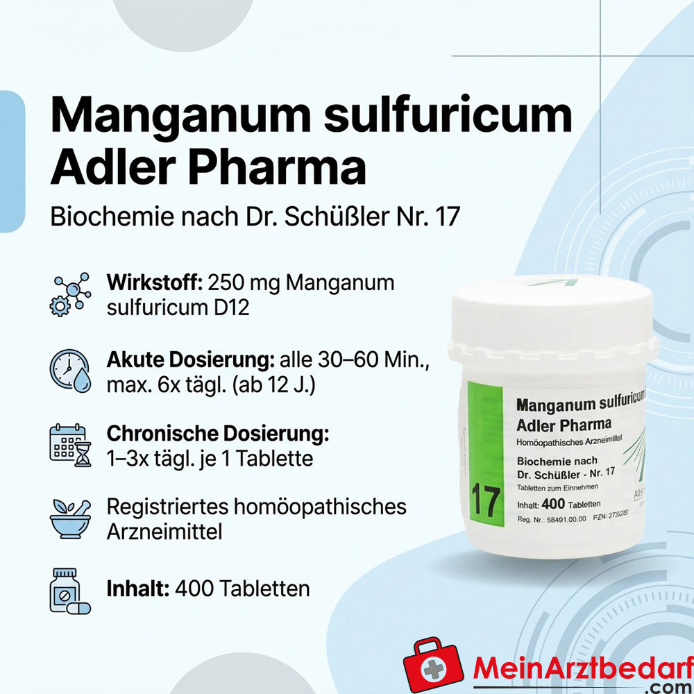 Adler Pharma Manganum sulfuricum D12 250 mg Comprimés Biochimie No 17