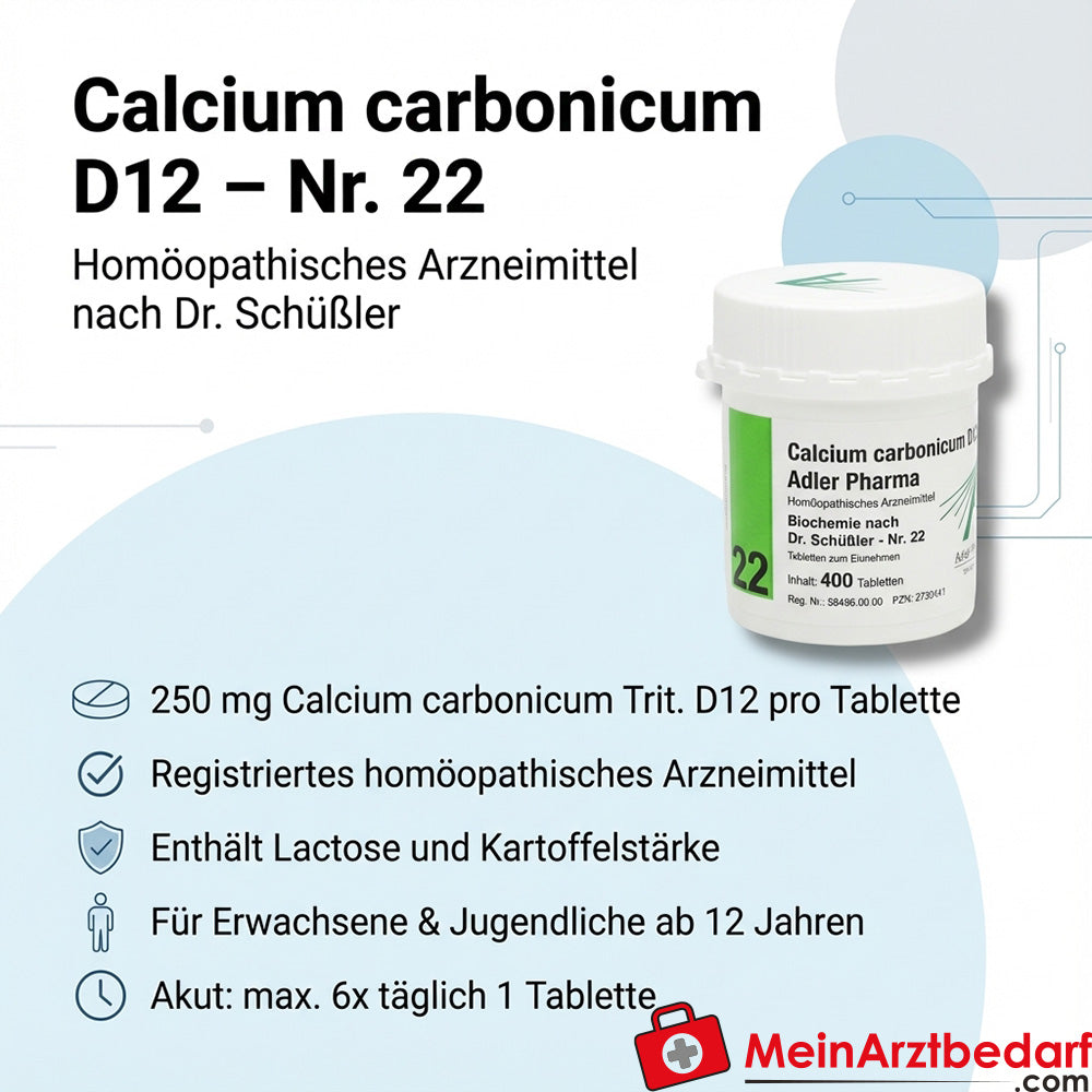 Adler Pharma Calcio carbonico D12 n. 22 compresse da 250 mg