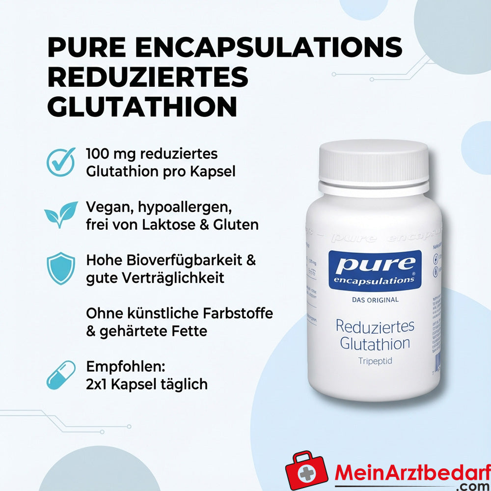 Pure Encapsulations Reduziertes L-Glutathion 100 mg Kapseln 60 Stück