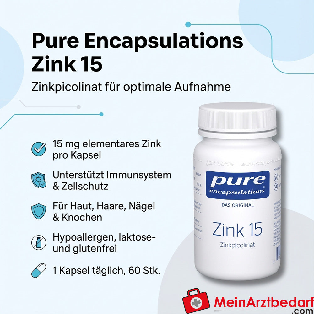 Pure Encapsulations Zinc 15 Picolinate de zinc 15 mg Gélules 60 pièces