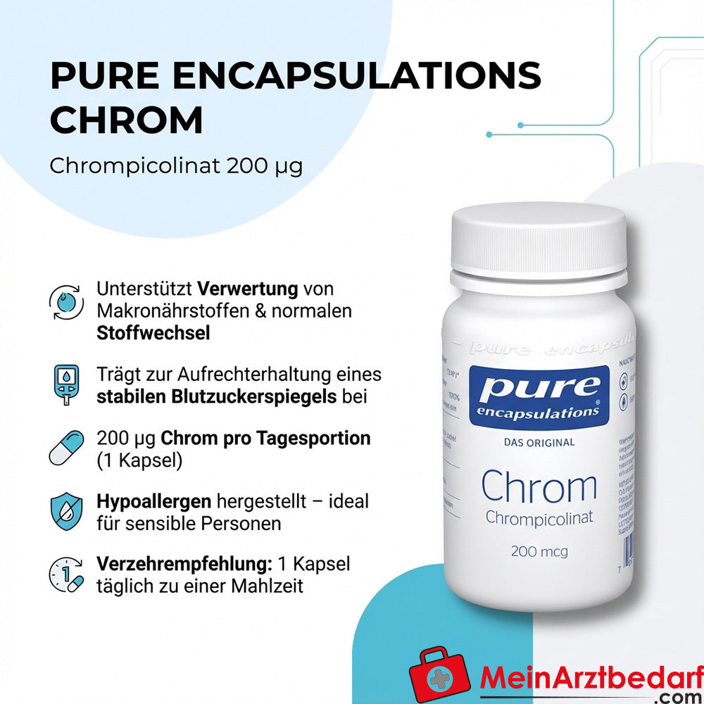 Pure Encapsulations Chrom (Chrompicolinat) 200 µg Kapseln 60 Stück