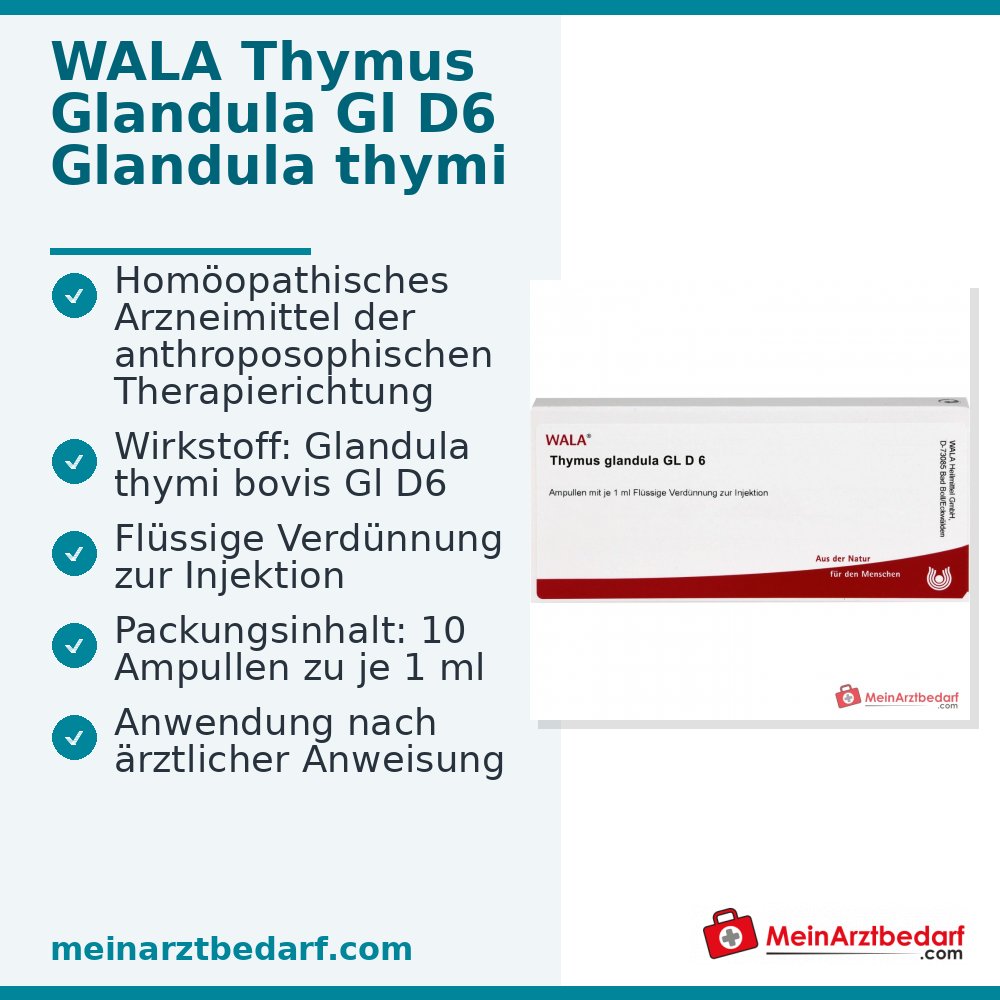 WALA Thymus Glandula Gl D6, 10 x 1 ml Ampullen