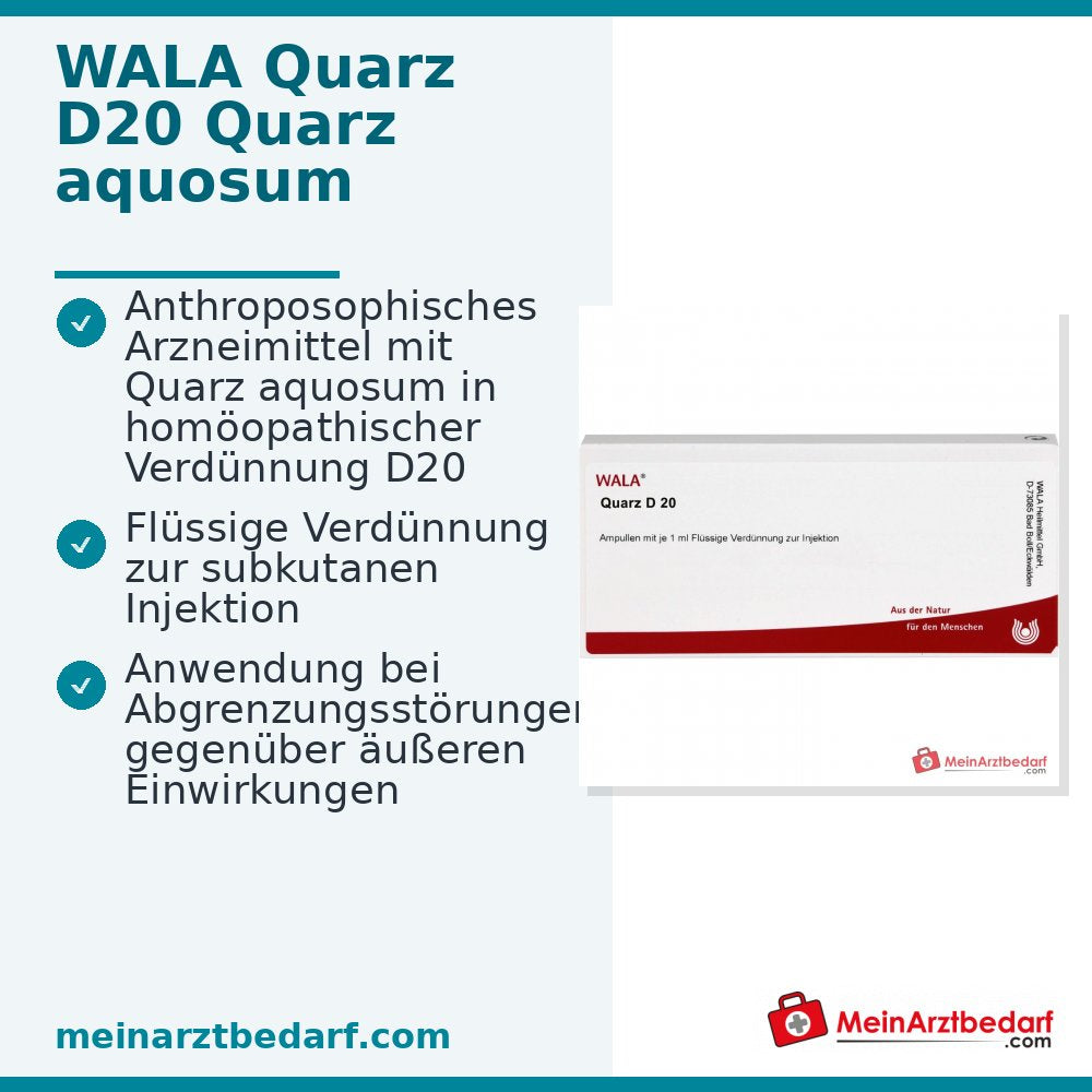 WALA Quarz D20 Quarz aquoso Ampollas, 10 x 1 ml