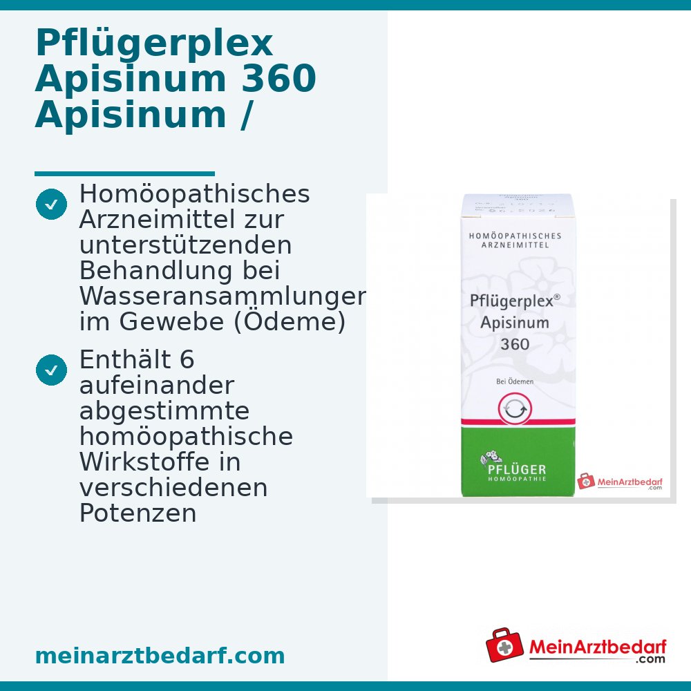 Pflügerplex Apisinum 360 Apisinum / Apocynum cannabinum / Crataegus / Liatris spicata / Prunus spinosa / Strophanthus gratus Comprimés, 100 pièces.