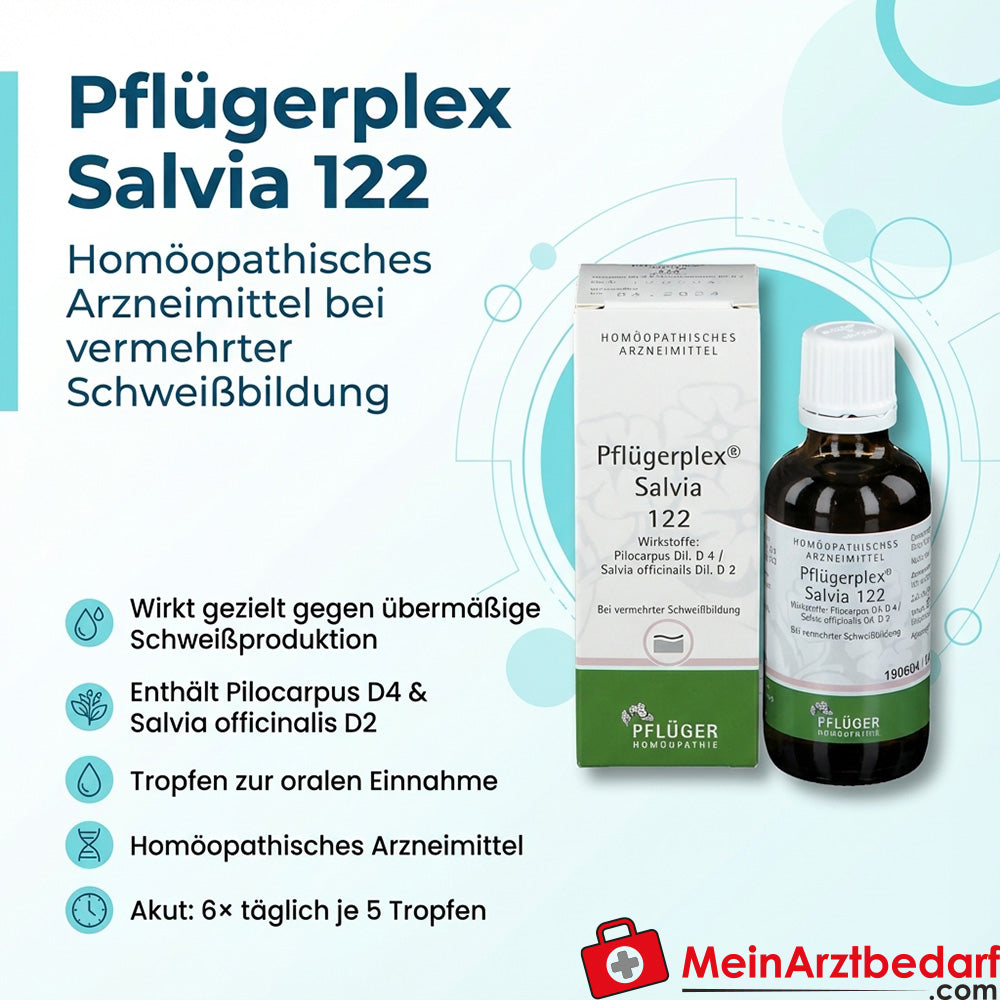 Pflügerplex Salvia 122 Pilocarpus D4 500 mg, Salvia officinalis D2 500 mg Tropfen 10,8 ml