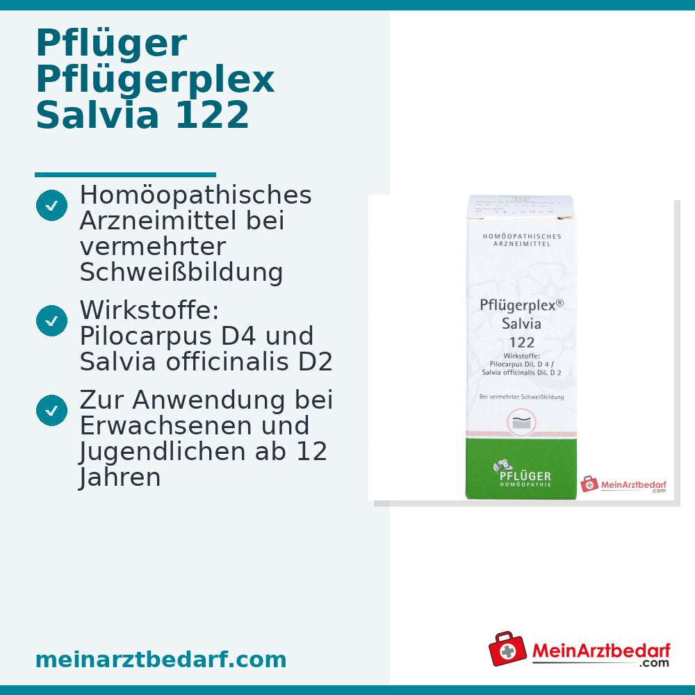 Pflügerplex Salvia 122 Pilocarpus D4 500 mg Salvia officinalis D2 500 mg Tropfen 10,8 ml