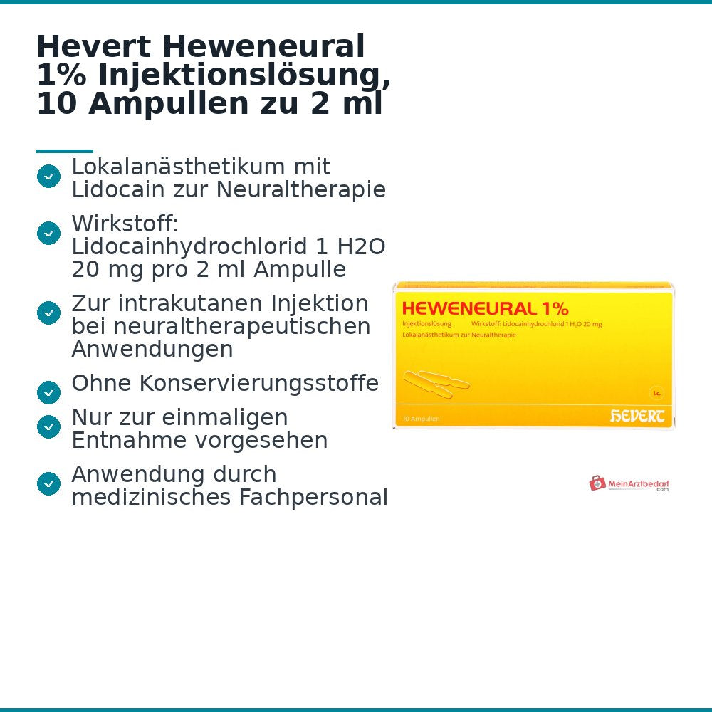 Hevert Heweneural 1% roztwór do wstrzykiwań, 100 x 2 ml