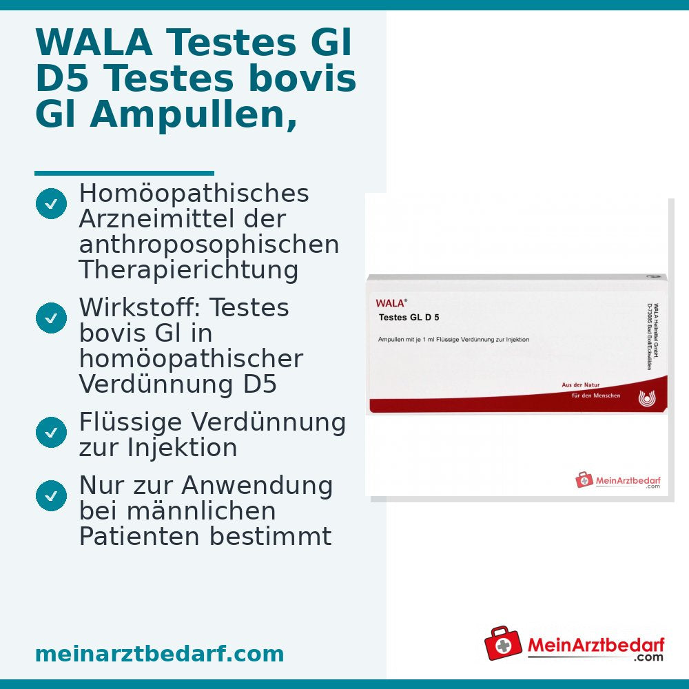 WALA Testes Gl D5 Testes bovis Gl Ampullen, 10 Stück