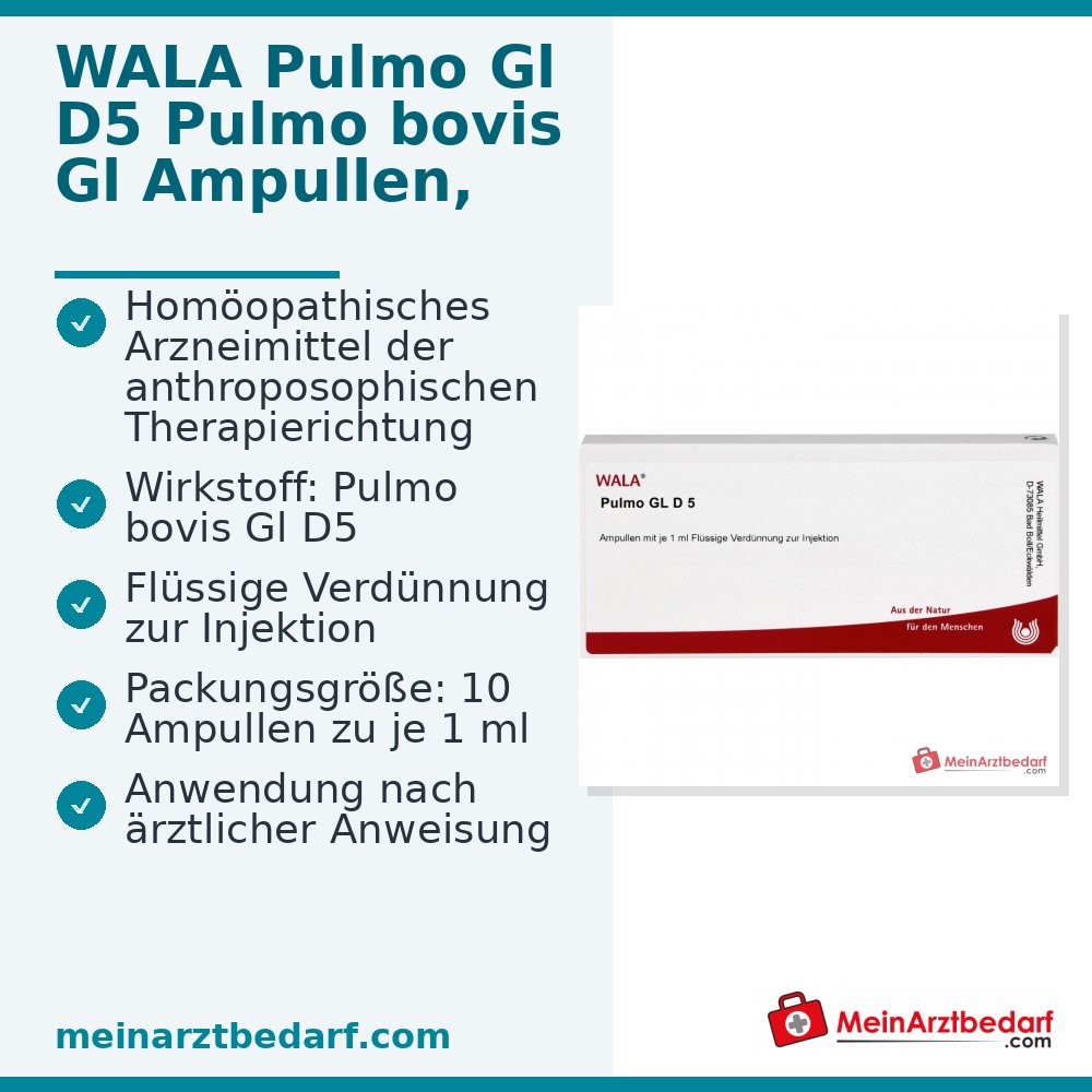 WALA Pulmo Gl D5 Pulmo bovis Gl Ampoules, 10 x 1 ml